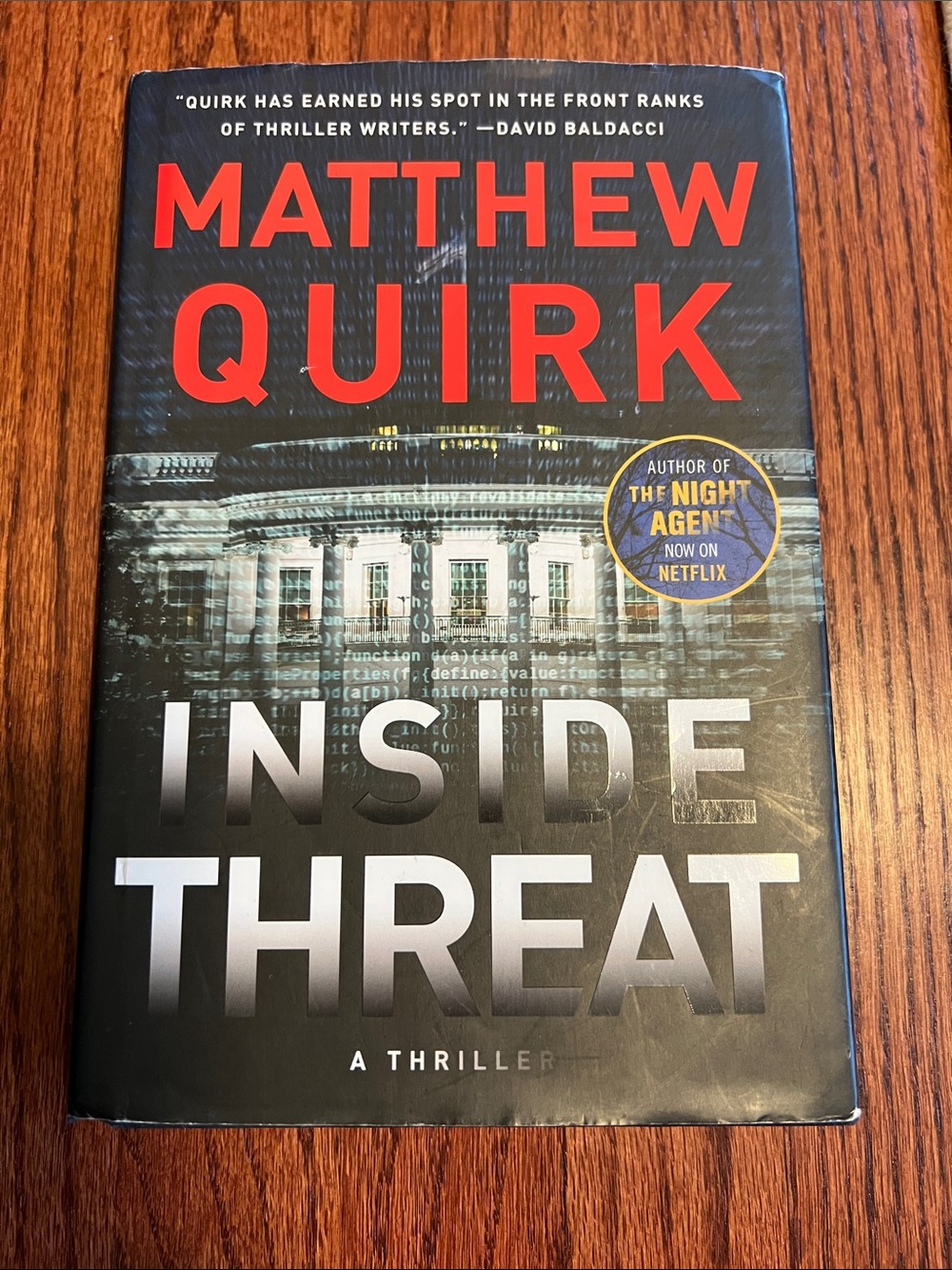 Inside Threat hardcover book by Matthew Quirk. Author of The Night Agent - Picture 1 of 6
